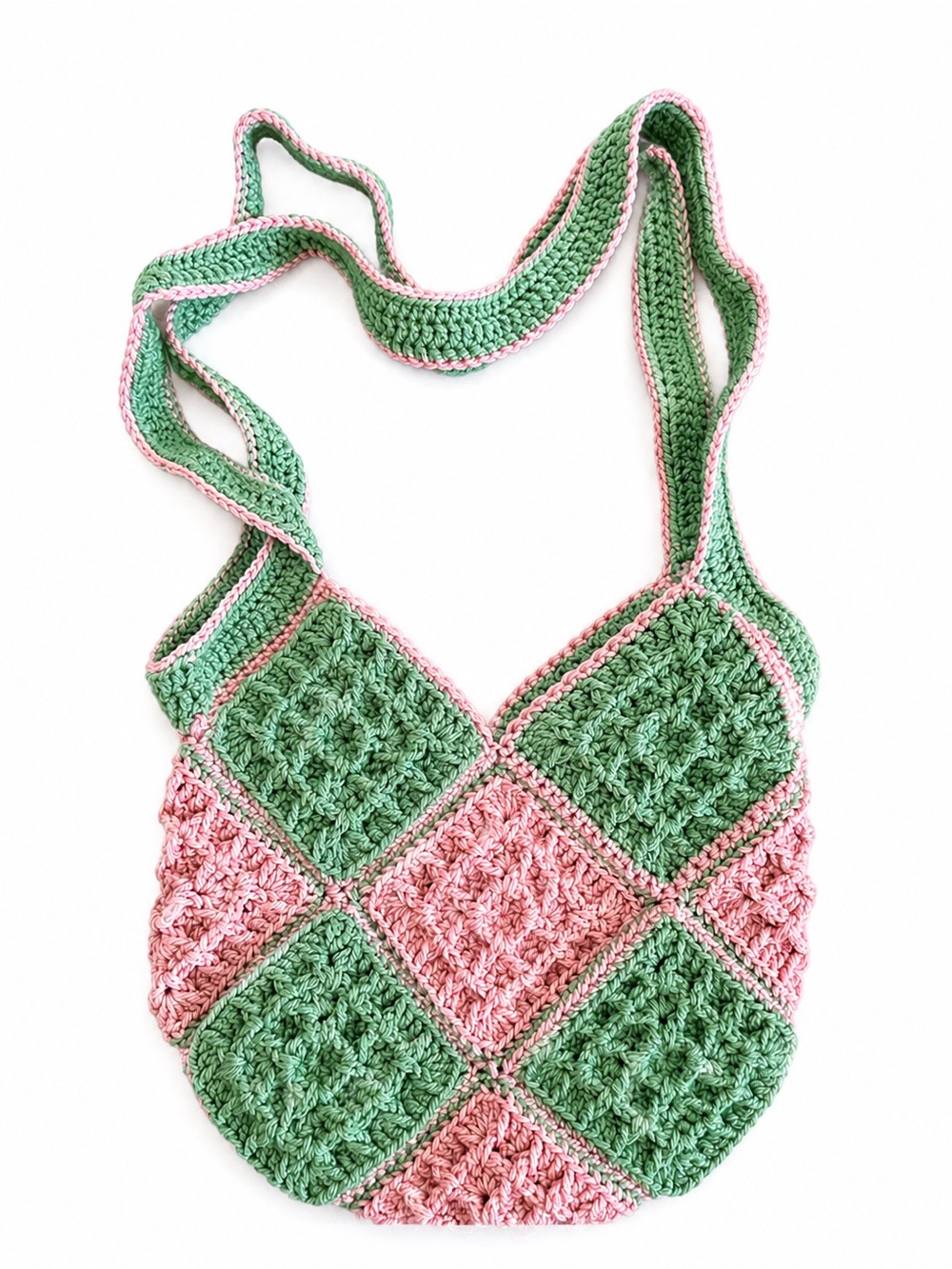 Handcrafted Pink & Green Crochet Bralette Top